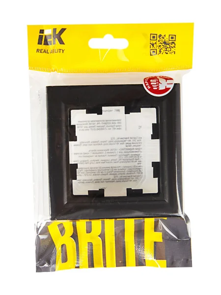 Рамка 1-м BRITE РУ-1-БрЧ черн. IEK BR-M12-K02