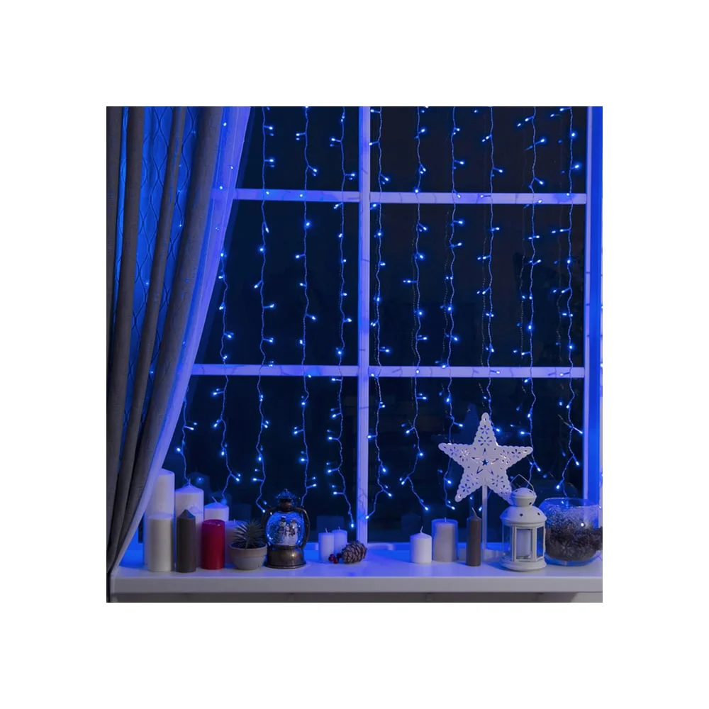 ЗАНАВЕС уличная, УМС, Ш:2 м, В:1.5 м, Н.Б. 3W LED-360-220V, СИНИЙ 3584235