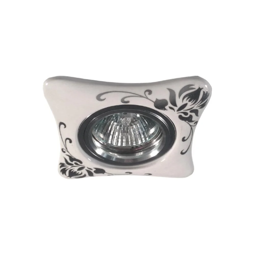 Светильник встраиваемый, керамика. GU5.3 50W AL/WH IL.0024.0829