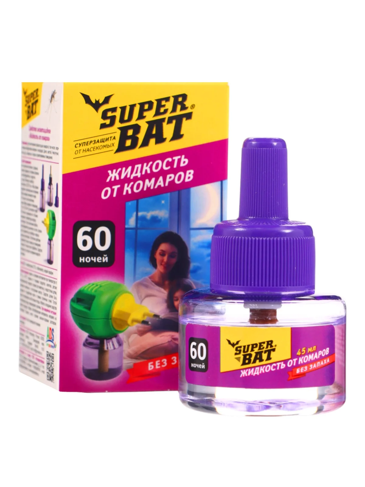 Жидкость для фумигатора, 60 ночей, дополнительный флакон "SuperBAT" 45 мл 5013255 — фото 2