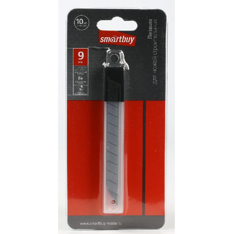 Лезвия сменные 9 мм, для ножей строительных, 10 шт Smartbuy tools SBT-SKT-9/300