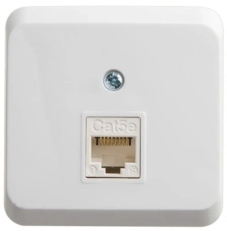 Розетка компьютерная о/п Этюд RJ45 кат.5E бел. SE KOMA-001B