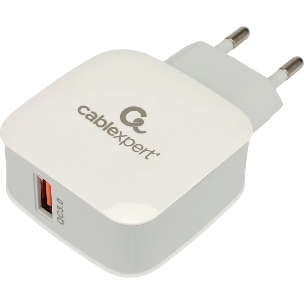 Зарядное устройство Cablexpert 18Вт, 3А, QC3.0, 1 порт USB, цвет белый (MP3A-PC-40)