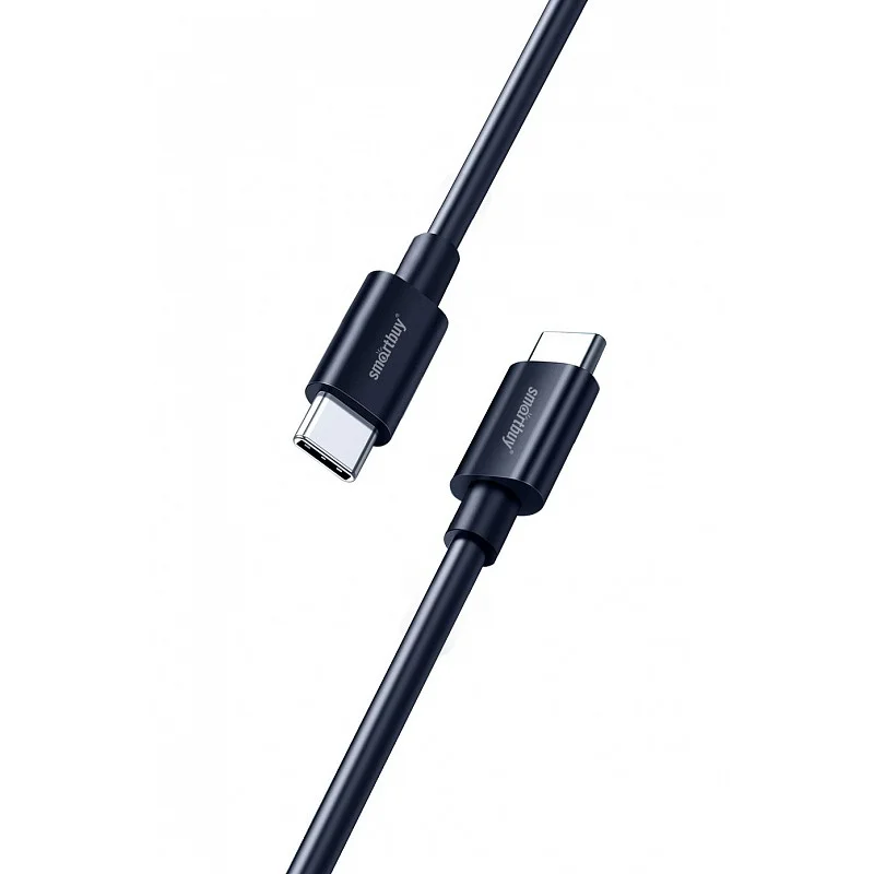 Кабель для зарядки и передачи данных S73 Type C черный, 6А, 60Вт, 1м, Smartbuy (iK-3112-S73b)