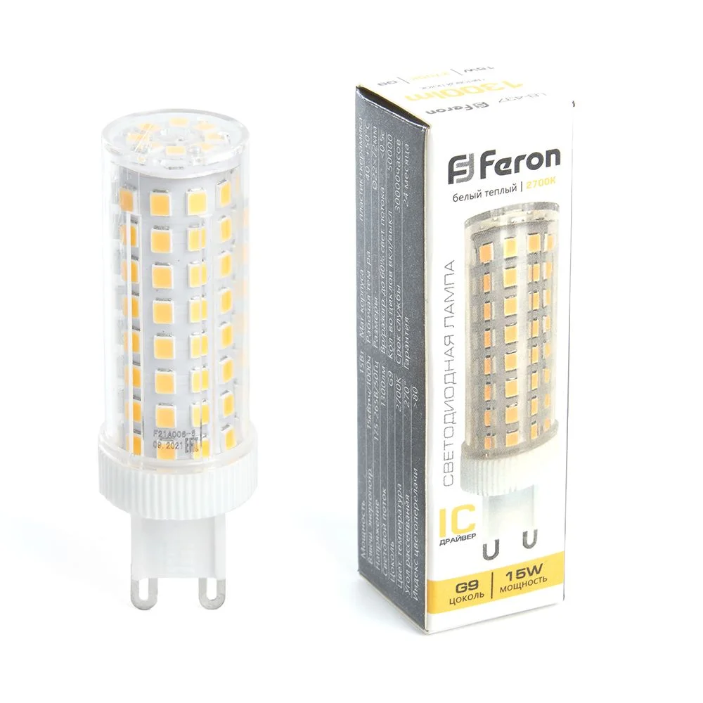 Лампа светодиодная, (15W) 230V G9 2700K JCD, LB-437 Арт. 38212