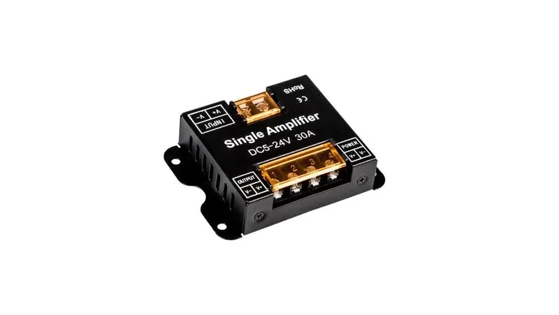 Усилитель одноканальный, 30А, Черный, AMP-DIM-30A-BL