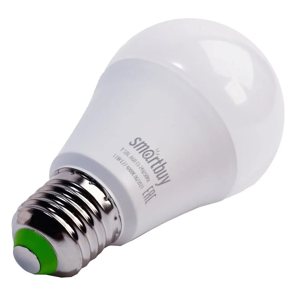 Лампа светодиодная (LED) 11W/4000/E27 12-24В A60 (SBL-A60_12-24-11-40K-E27) Smartbuy