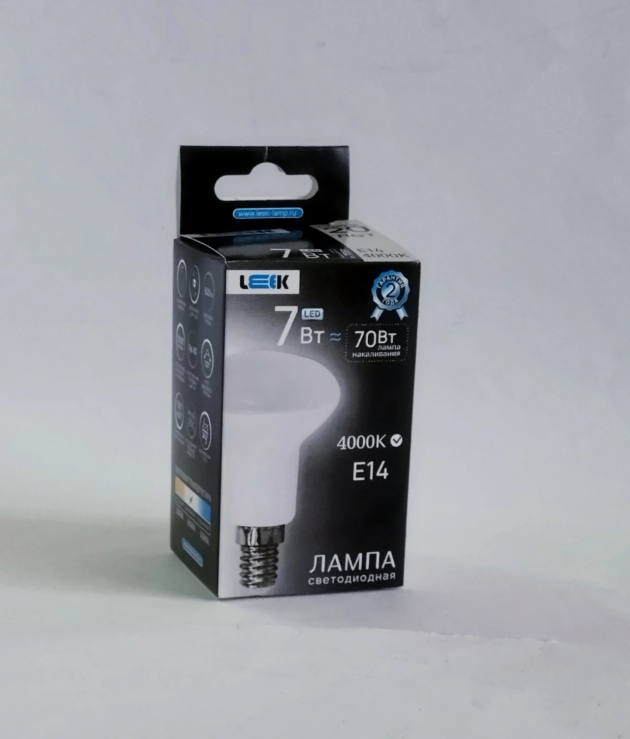Лампа LED 7W E14 R50 (RM50) 4000K 230V 420Lm 82*50 LEEK