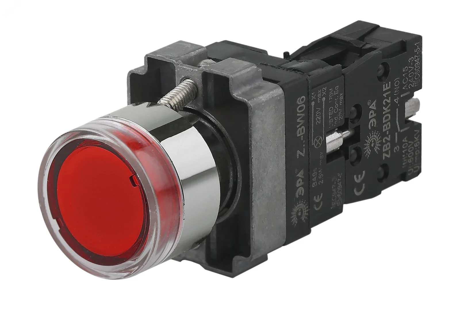 Кнопка LAY5-BW3461 красная с подсветкой 1з
