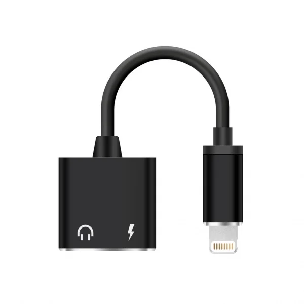 Адаптер Lightning+3.5 для наушников и зарядки для Apple, в металлическом корпусе (A-835-new) нн