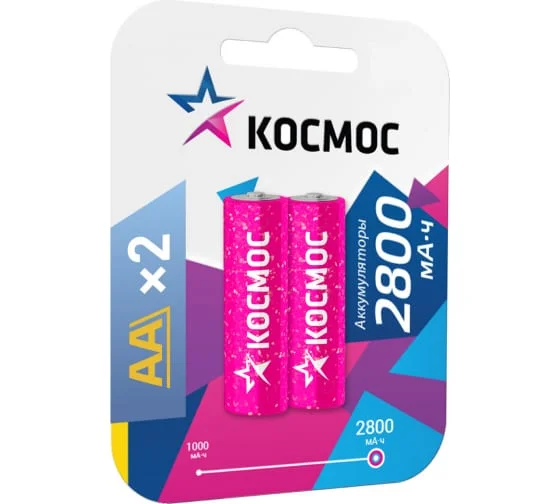 Аккумулятор КОСМОС AA R6 2800mAh Ni-MH (2шт в блистере)  Цена за Блистер (12) — фото 2
