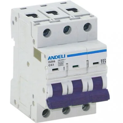 Авт. выкл. DZ66-63/3P 25A 6kA х-ка C ANDELI