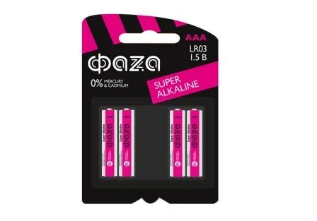 батарейка ААА LR03 ФАZА Super Alkaline BL-4 (алкалин. эл. питания)