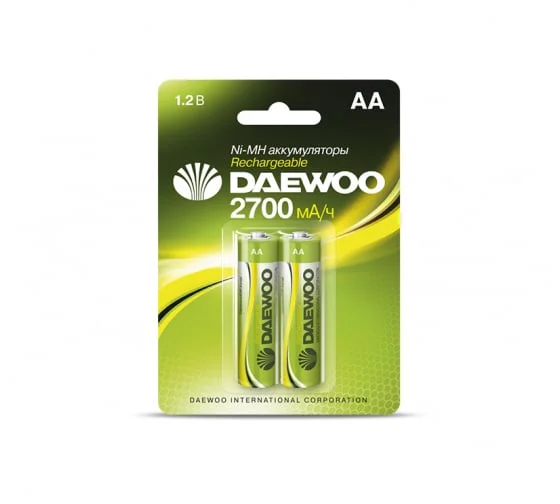 Батарейка LR06 DAEWOO аккумуляторная АА BL-2 NI-MH BL-2 (2700mAh)