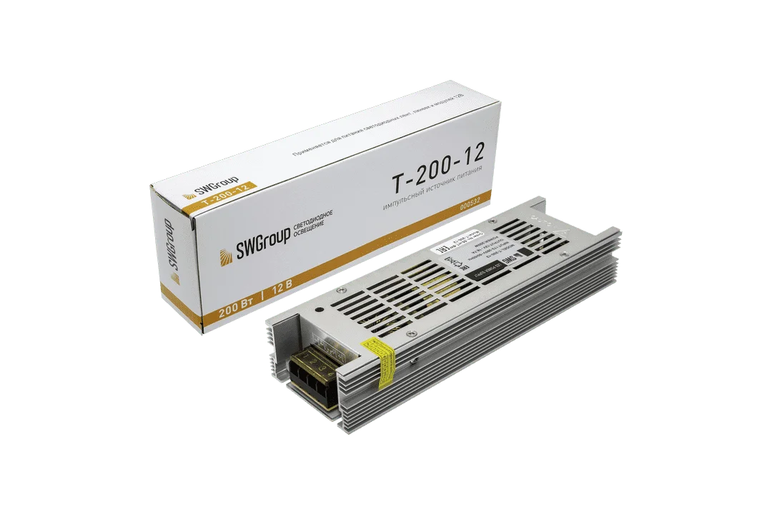 Блок питания 200W 12V T-200-12 (узкий метал. корпус) 240*70*48 IP20