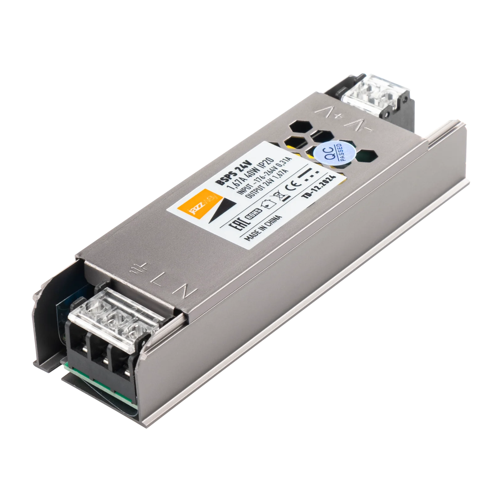 Блок питания (драйвер) BSPS 24V 1,67A=40W IP20 5 лет.гар. Jazzway 115х40х25