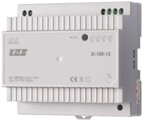 Блок питания стабилизированный Выход: DC 12V 100W ZI-100-12 на din-рейку нп