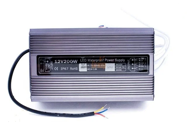 Блок питания TPW, 200W Влагозащищенный 12V TPW-200-12 (255X65X45) IP67 SW-G