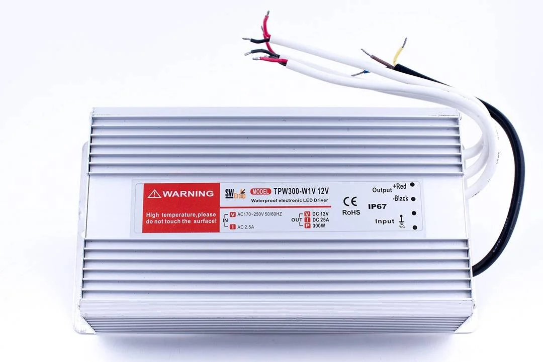 Блок питания TPW, 300 W Влагозащитный, 12 V, TPW-300-12 Al (260x72x52) SW-G