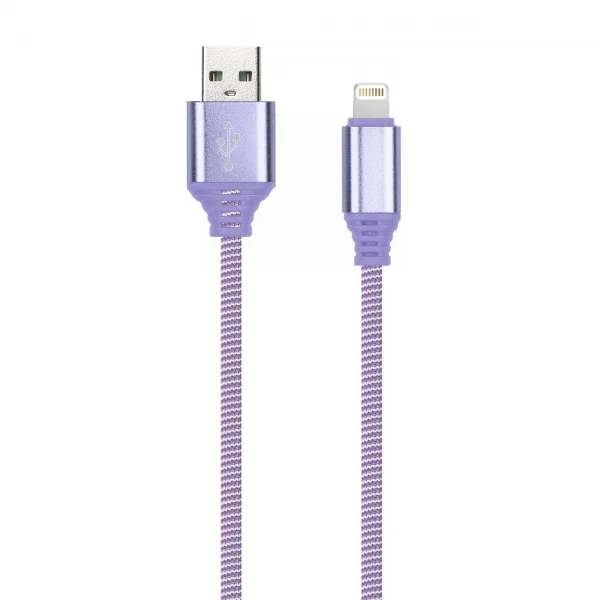 Дата-кабель Smartbuy 8pin кабель в нейлон. оплетке Socks, 1 м., <2А, фиолет. (iK-512NSbox violet) нп