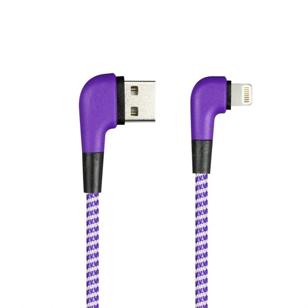 Дата-кабель Smartbuy 8pin SOCKS L-TYPE, фиолетовый, 2 А, 1 м (iK-512NSL violet)