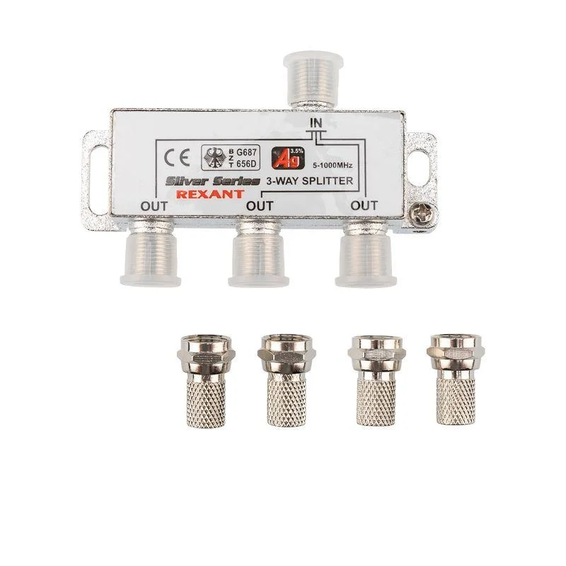 Делитель ТВ краб x3 +4шт.F"BOX" Silver REXANT (05-6102) — фото 7