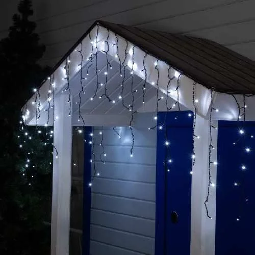 Гирлянда «Бахрома» 3×0.6м, IP44, УМС, 160LED, свечение белое, 220В, 187283