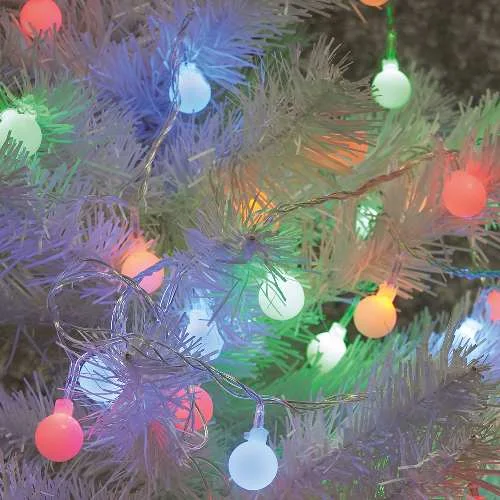 Гирлянда линейная ШАРИКИ 20LED 2м + 0,5м прозрачный шнур, батарейки 3*АА (н/к), IP20, CL555 26762