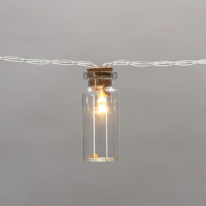 Гирлянда светодиодная Баночки 1,5 м, 10 LED, прозрачный ПВХ, цвет свечения теплый белый, 2 х АА (бат — фото 6