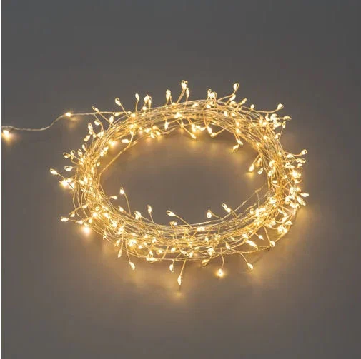 Гирлянда светодиодная Роса Фейерверк с контроллером 10м, 250LED, ТЕПЛЫЙ БЕЛЫЙ, IP20, на катушке NEON