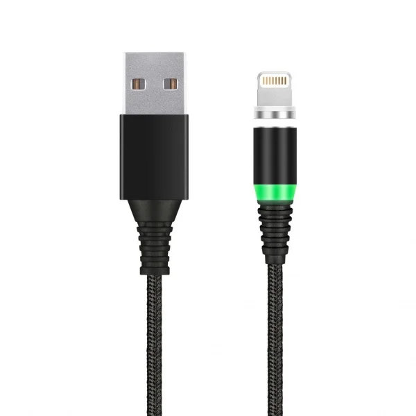 Кабель зарядки с магнитным отсоед. наконечн. 8-pin для Apple, длина 1м, до 2 А, черн. (iK-510mt-2)