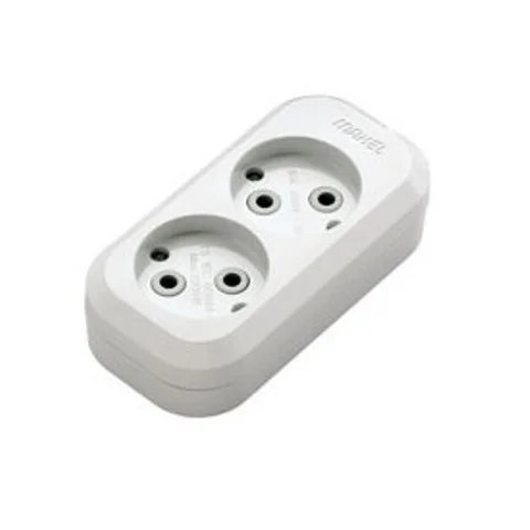 Колодка (розетка) 2-м б/з 10А (белая) Makel MGP101 (25шт)