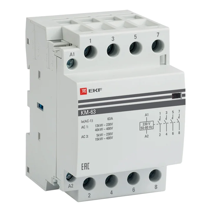 Контактор мод. КМ 63А 4NО (3 мод.) EKF