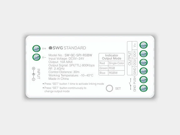 Контроллер (приемник) универсальный Quick control SPI 3 в 1 (один цвет/RGB/RGBW) арт. 040673