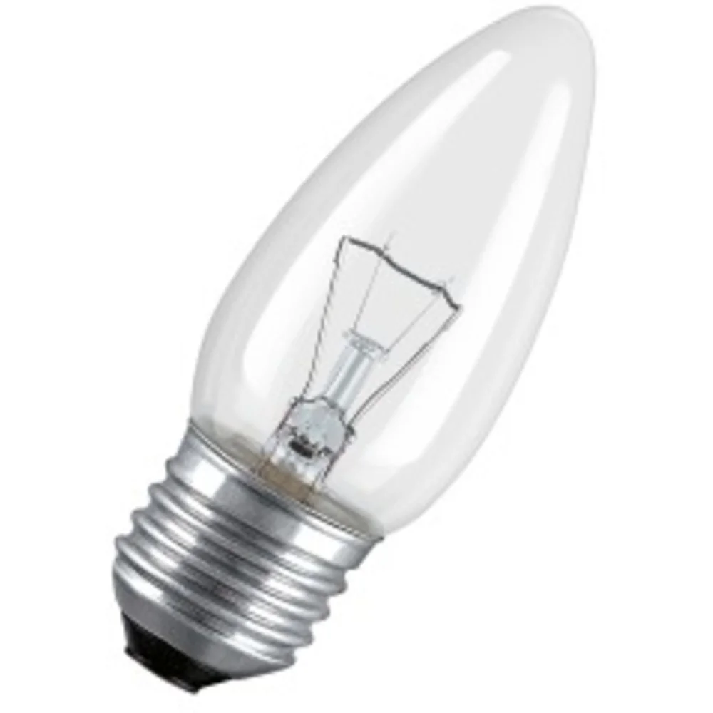 Лампа 40W E27 OSRAM 332215 свеча прозр. (100шт)