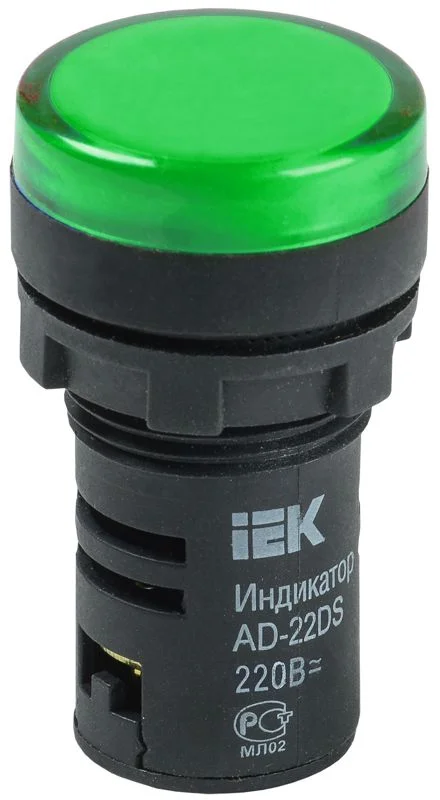 Лампа AD-22DS(LED) матрица d22мм.(зеленый) 24V AC/DC ИЭК
