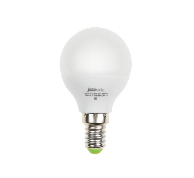 Лампа LED 5W E14 G45 3000K 230V JazzWay шар матовый PLED- ECO-G45 1013095