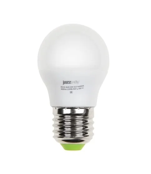 Лампа LED 5W E27 PLED-ECO-G45 4000K шар мат. Jazz Way