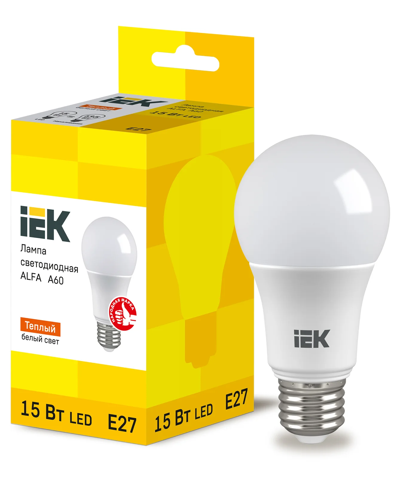 Лампа LED ALFA A60 груша 15Вт 230В 3000К E27