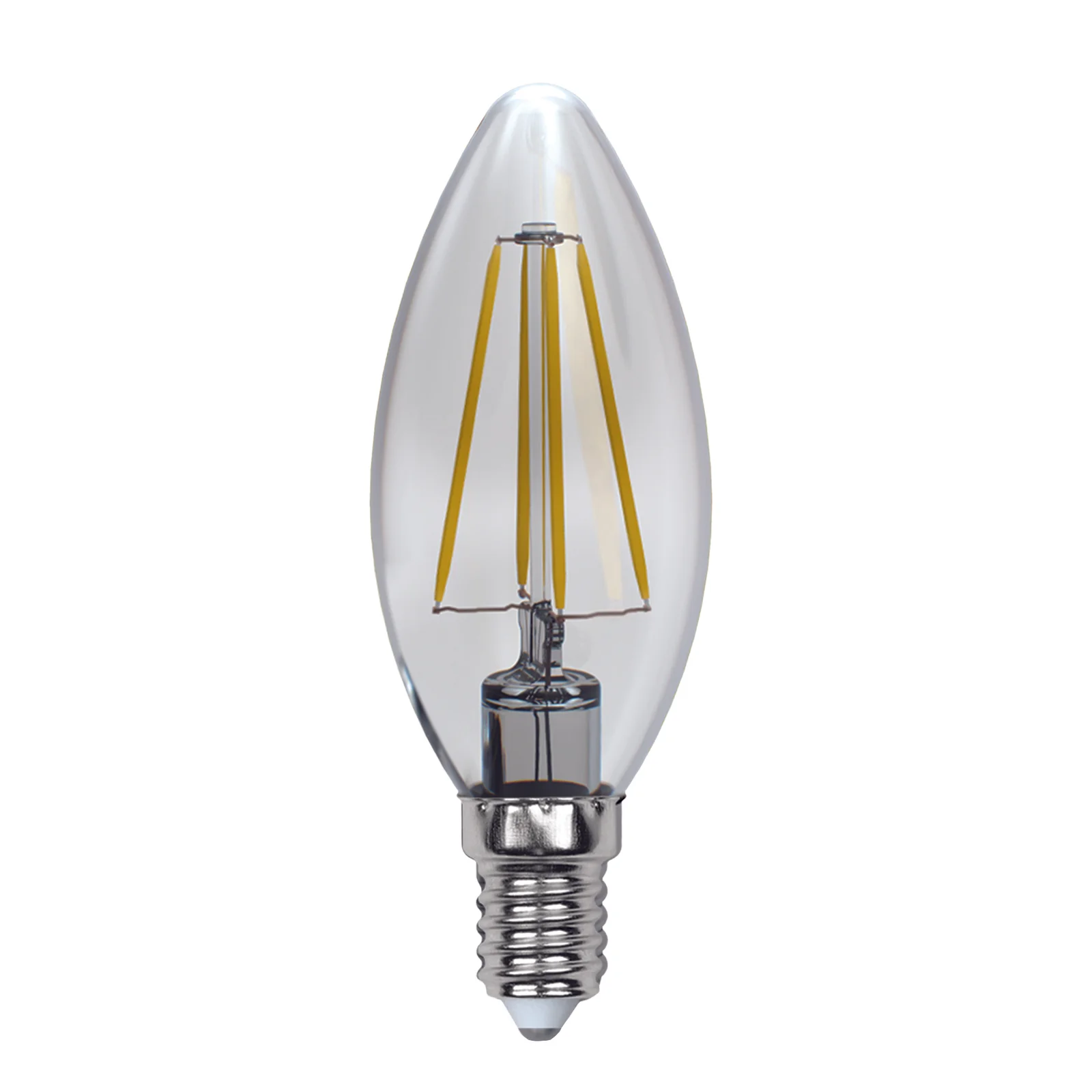 Лампа светодиодая LED-C35-13W/3000K/E14/CL PLS02WH. Форма свеча, прозрачная, Серия Sky, Теплый белый свет (3000К)