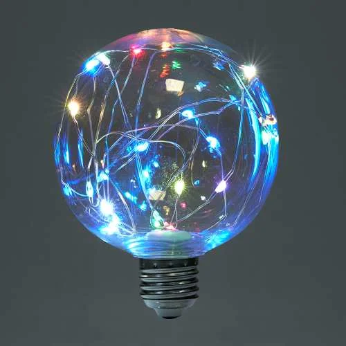 Лампа светодиодная, (3W) 230V E27 RGB G95, LB-382 41678