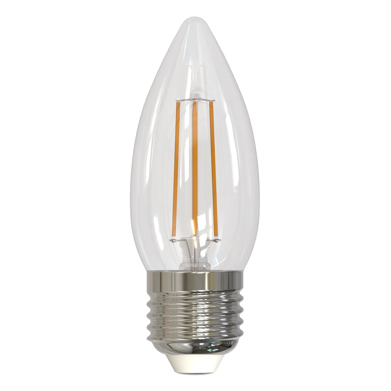 Лампа светодиодная 5.5W "свеча" прозрачная Белый свет (4000K) Volpe LED-C35-5,5W/4000K/E27/CL/SLF