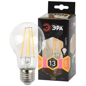 Лампа светодиодная декоративная LED 13 Вт 1690Лм 2700К груша, филамент теплый E27 230В F-LED A60-13W-827-E27