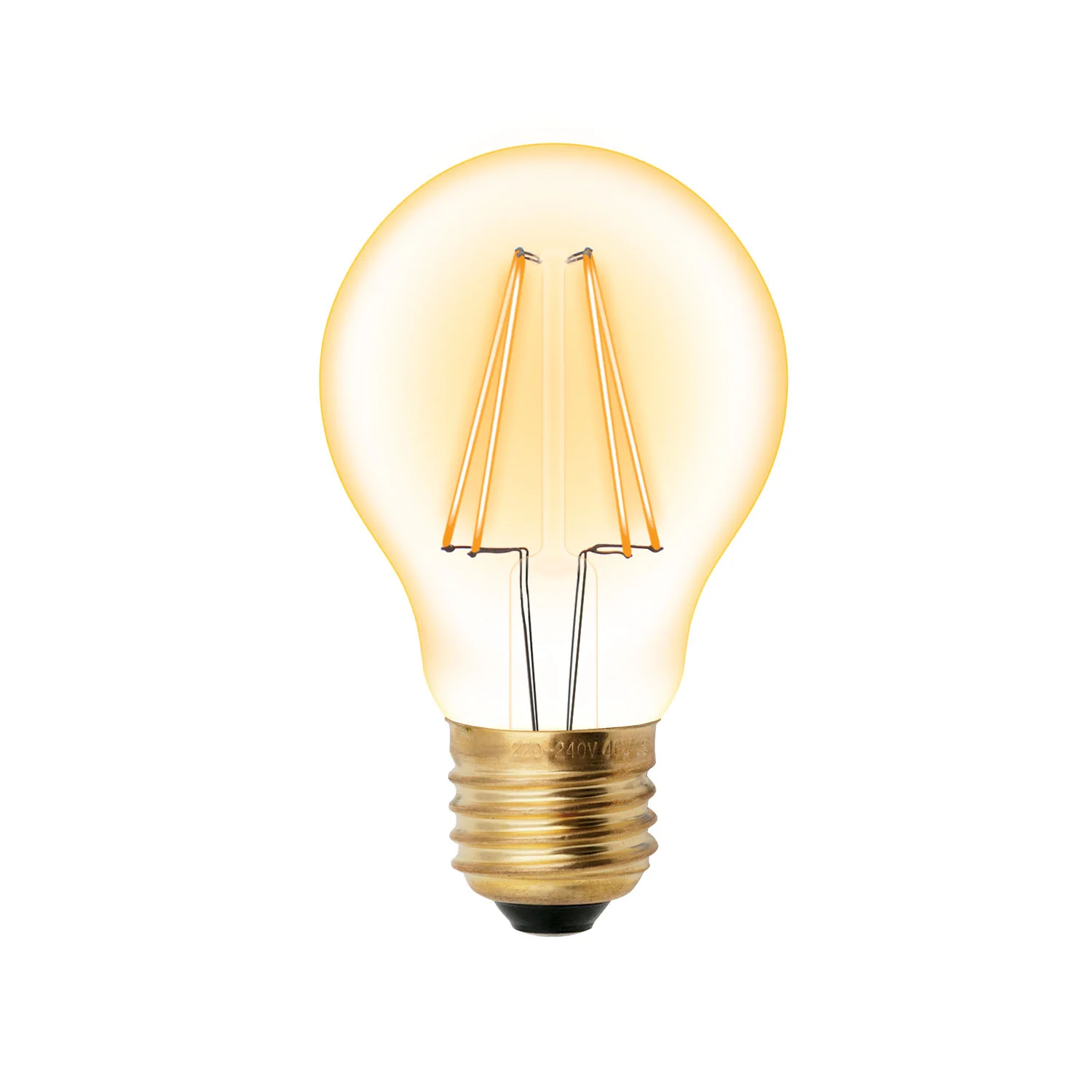 Лампа светодиодная декоративная LED 6вт 220-250В форма А 540Лм Е27 2250К золотая колба Vintage