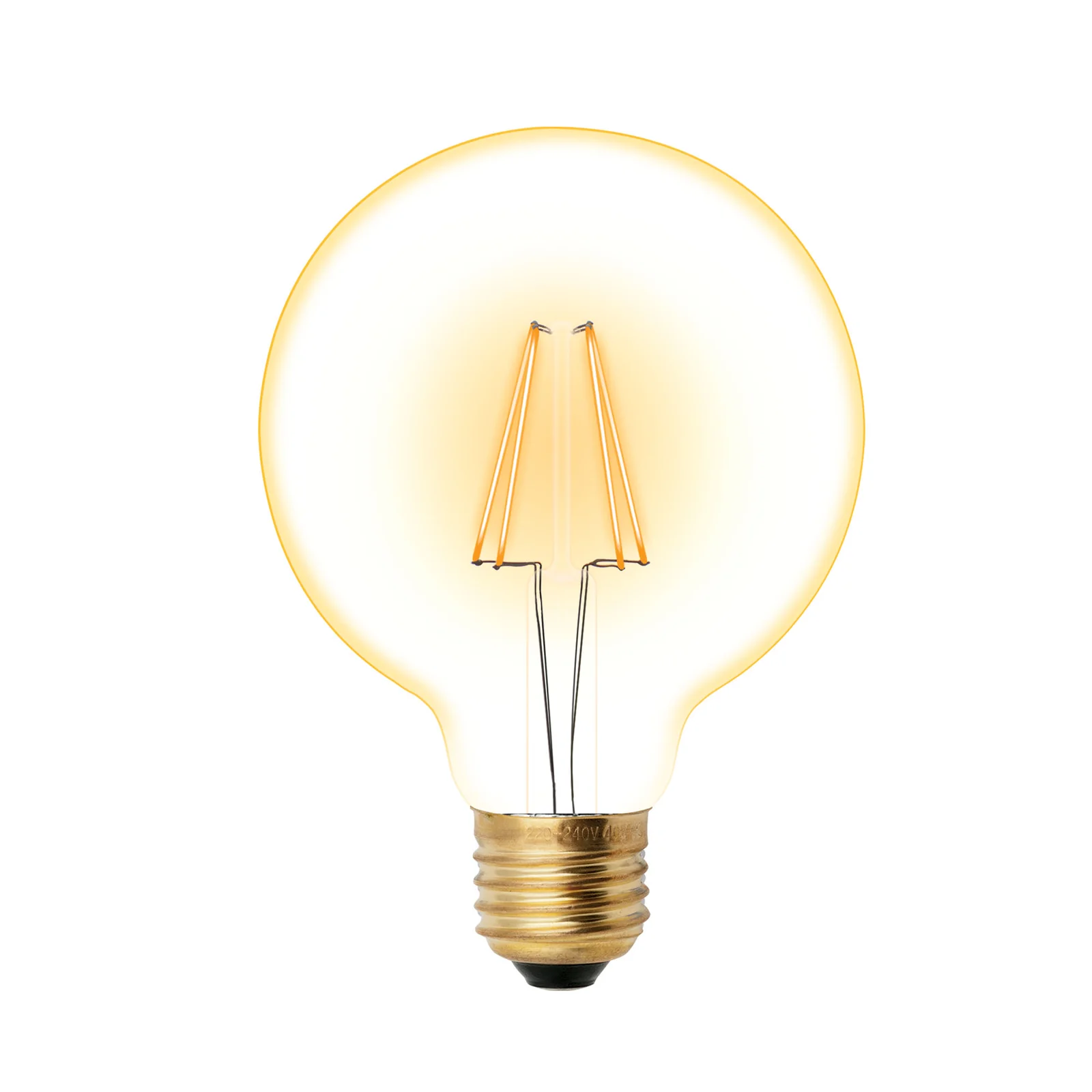 Лампа светодиодная декоративная LED 6вт 220-250В шар G95 510Лм Е27 2250К золотая колба Vintage