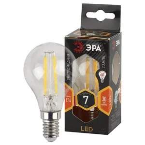 Лампа светодиодная декоративная LED 7 Вт 910Лм 2700К шар, филамент теплый E14 230В F-LED P45-7W-827-E14
