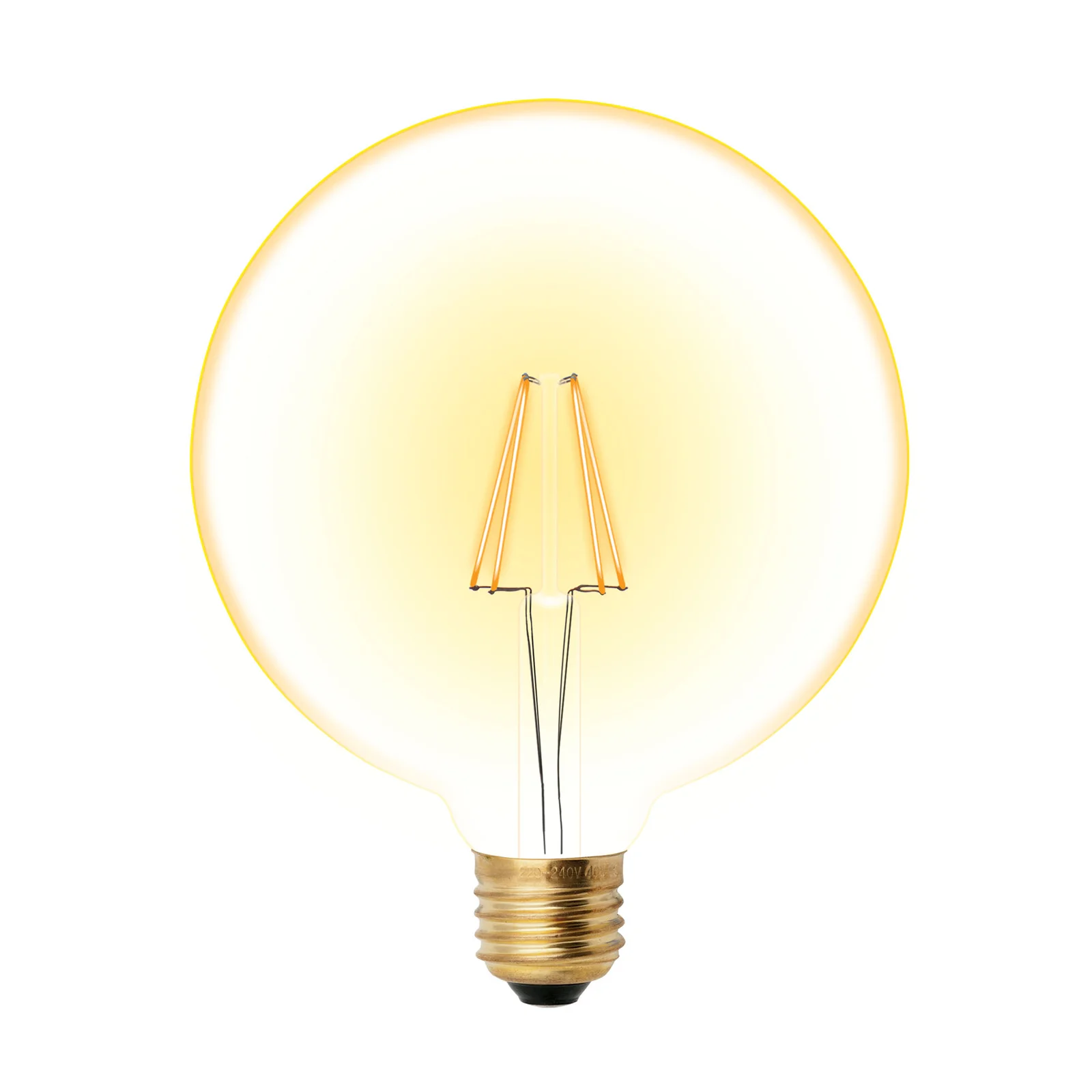 Лампа светодиодная декоративная LED 8вт 220-250В шар G125 680Лм Е27 2250К золотая колба Vintage