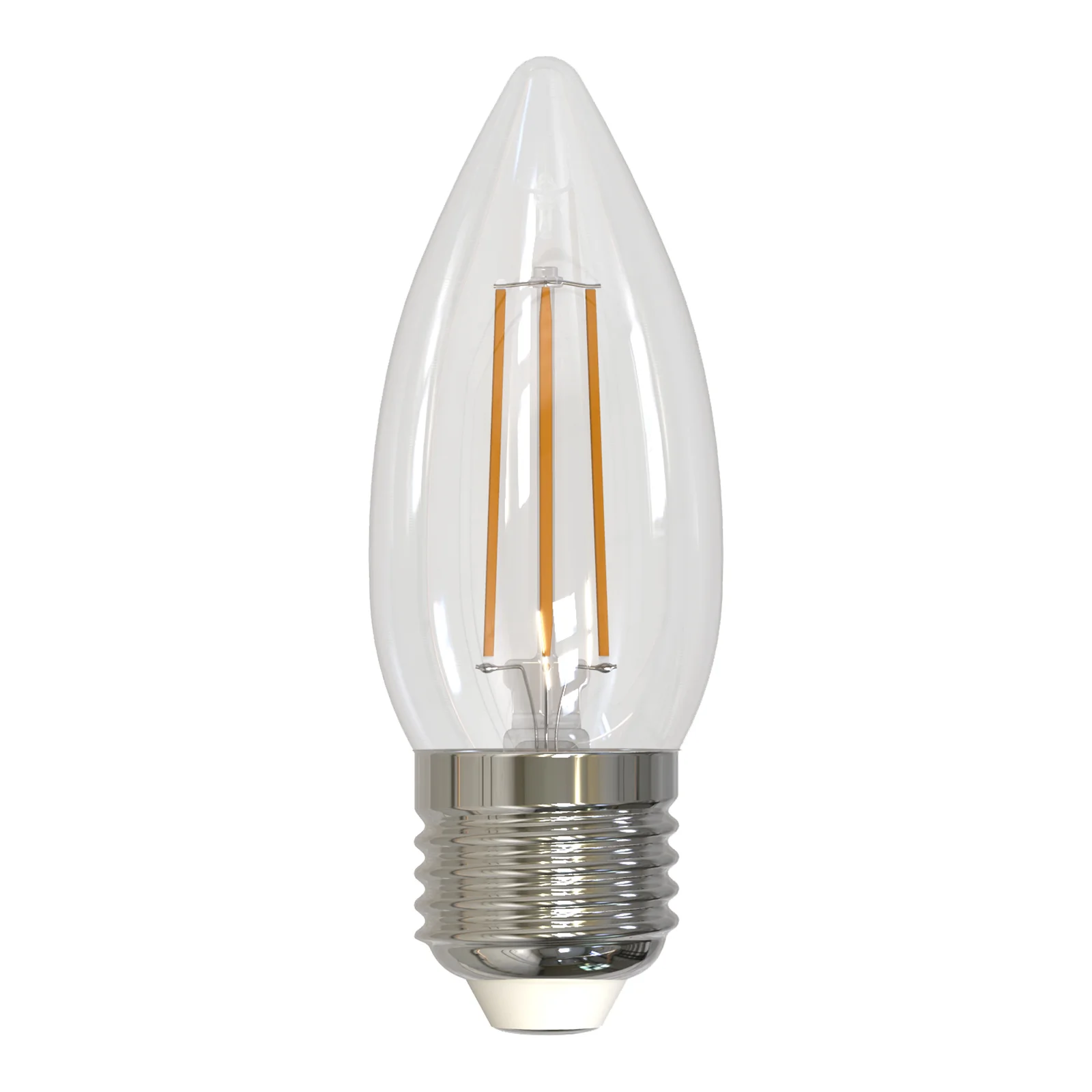 Лампа светодиодная диммируемая LED-C35-5W/WW/E27/CL/DIM GLA01TR форма свеча, прозрачная Air теплый белый свет (3000K) картон ТМ