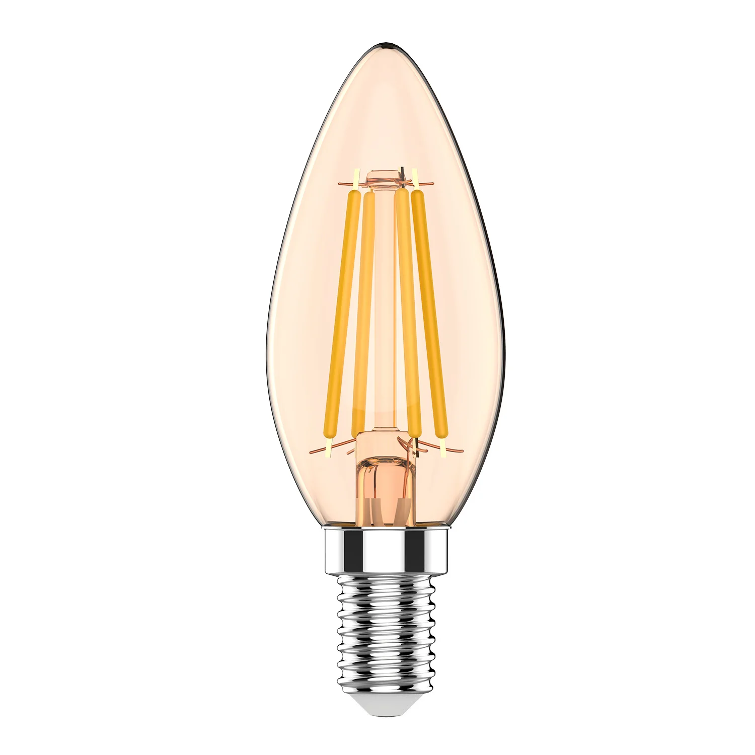 Лампа светодиодная филаментная Basic Filament 3.8Вт Свеча 2400К Е14 350лм golden GAUSS 1037154