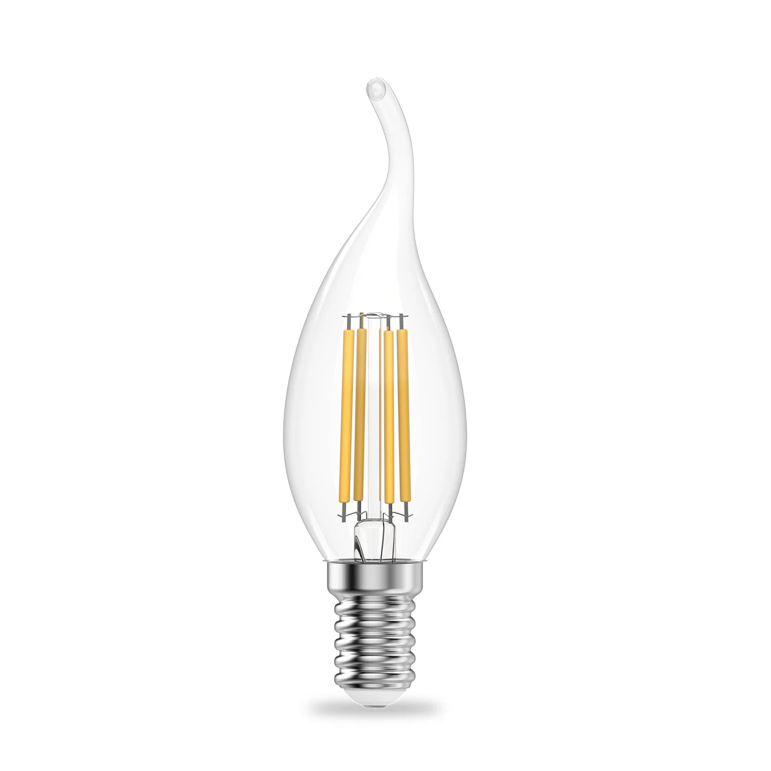 Лампа светодиодная филаментная LED 10 Вт 650 лм 2700К свеча на ветру теплый E14 AC 220В прозрачная колба Elementary